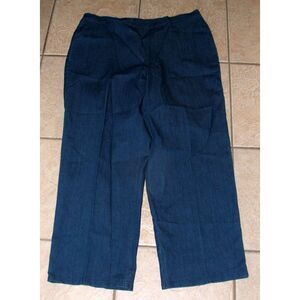 Denim Inspired Plus Sz 18 Casual Wear Stretchy Blue Pants Pockets ALFRED DUNNER